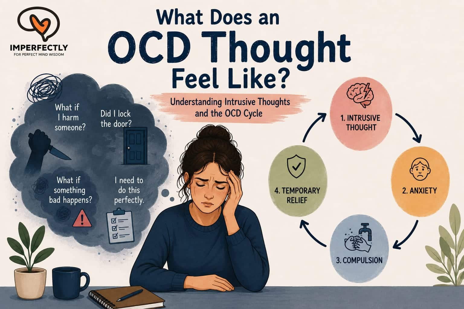 You are currently viewing What Does an OCD Thought Feel Like? Understanding Intrusive Thoughts and the OCD Cycle