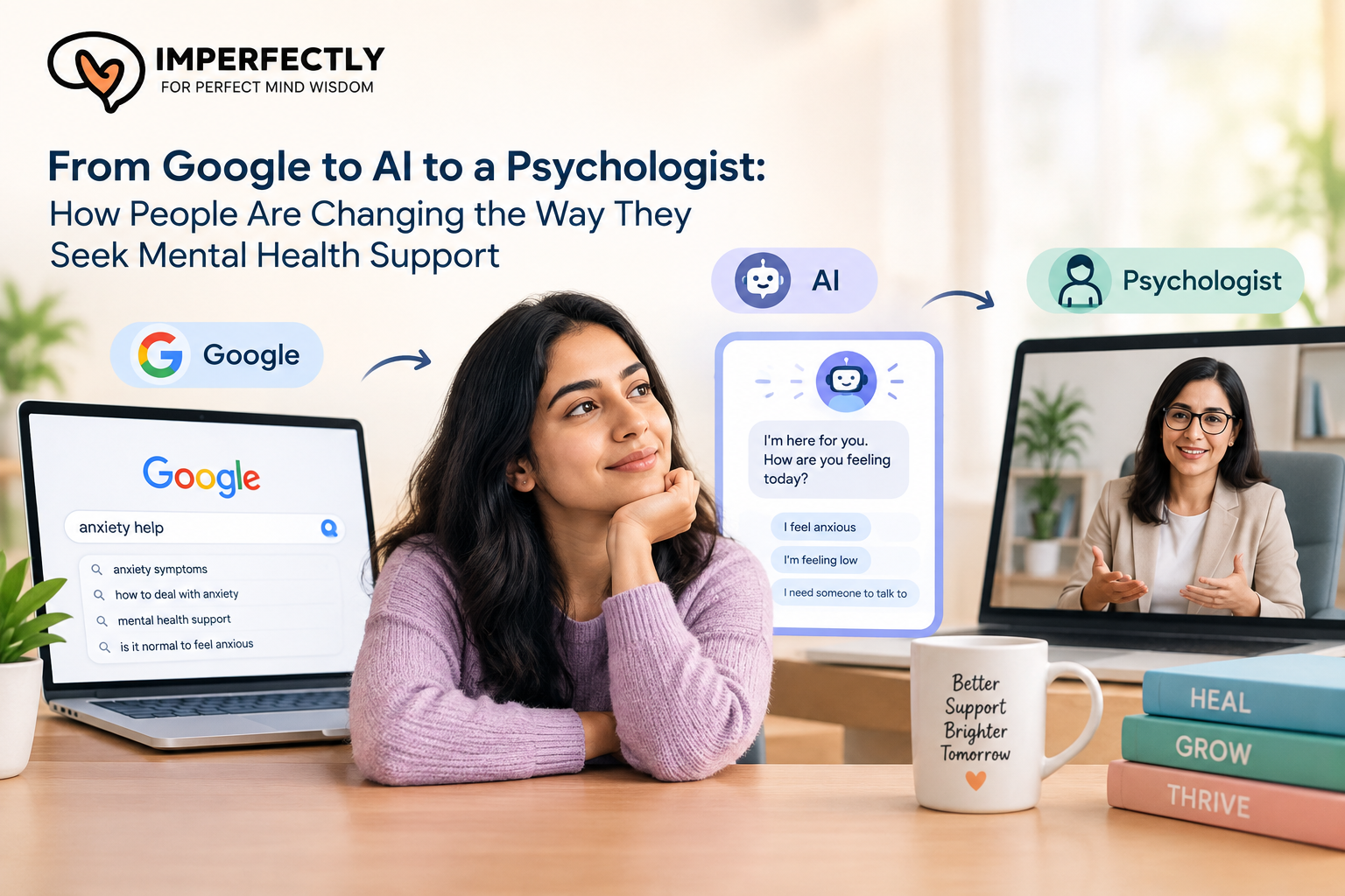 You are currently viewing From Google to AI to a Psychologist: How People Are Changing the Way They Seek Mental Health Support